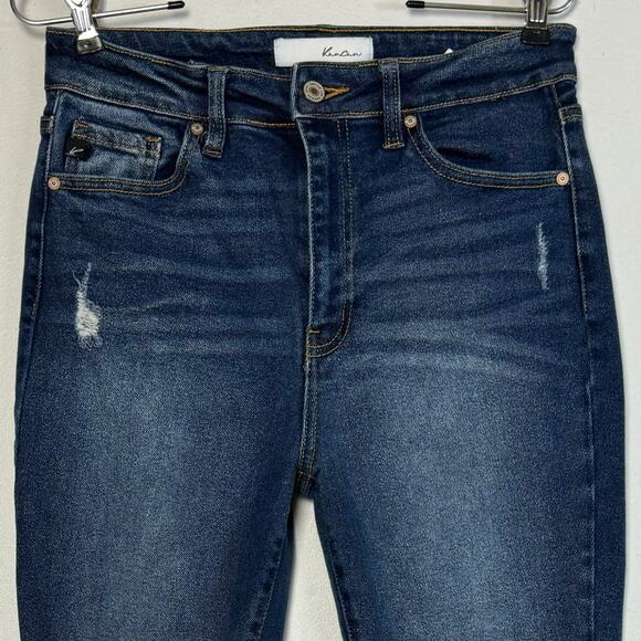 KanCan Ankle Skinny Jeans 9/26 High Rise Distress Blue Dark Wash Phoenix KC8567D - Picture 4 of 14